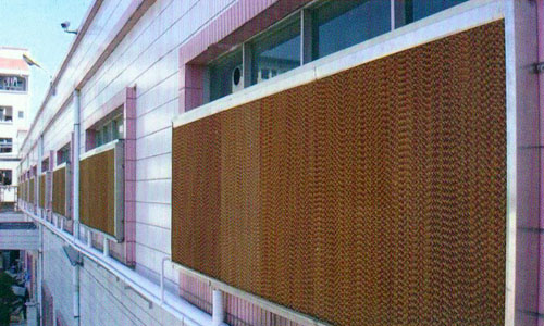 手袋厂负压降温水帘安装实例