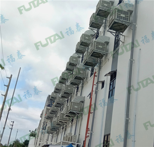 广东环保空调工厂—大型高温厂房降温散热送鲜风系统安装
